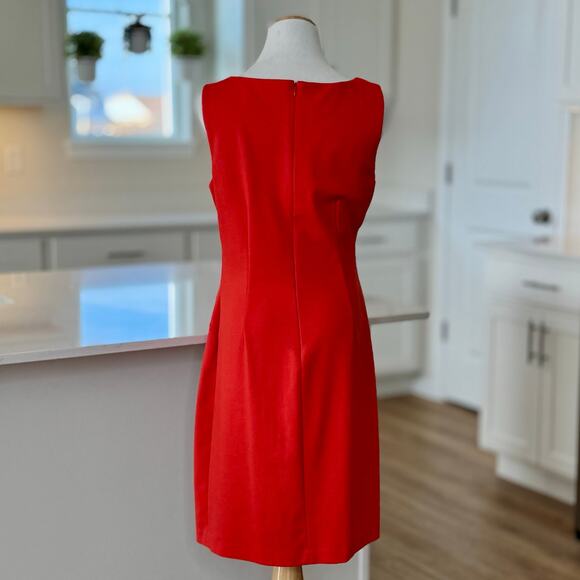Ivanka Trump | Orange Starburst Sleeveless Sheath Dress - Picture 3 of 6